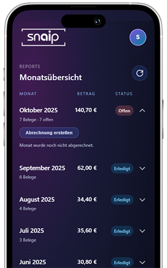 Schritt 3: Reisekosten und Bewirtungsbelege exportieren